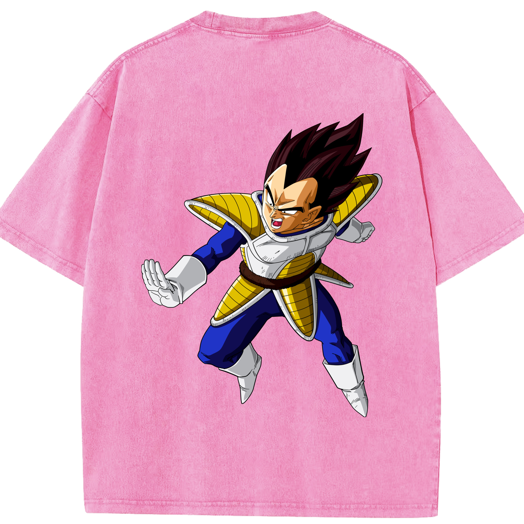 （画像用） ドラゴンボール ベジータ四世（Bejīta Yonsei）DRAGON BALL Vegeta IV 綿100% ヴィンテージ風 半袖Tシャツ（背面プリント）
